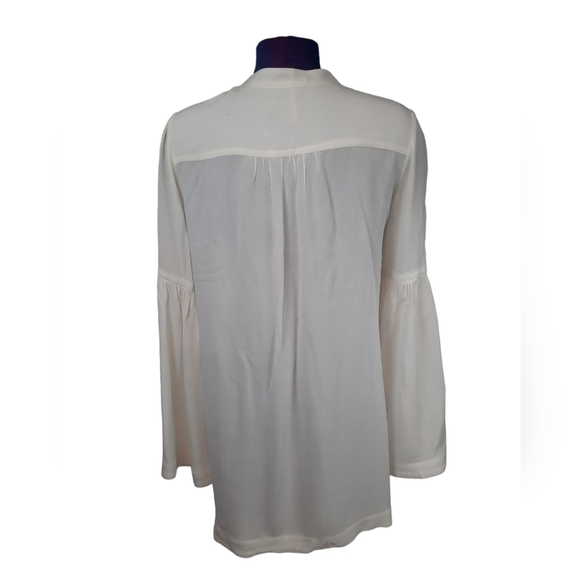 Free People Easy Girl‎ Henley White Bell Sleeve Blouse Size Small Women's - Picture 6 of 9
